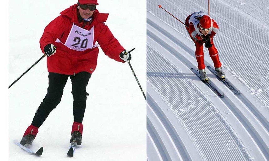 BEST UTEN GLIDER:  Skiproffene kjører allerede uten glider når det er mildt. Nå viser forskning at du kan droppe glideren permanent. Foto: SCANPIX