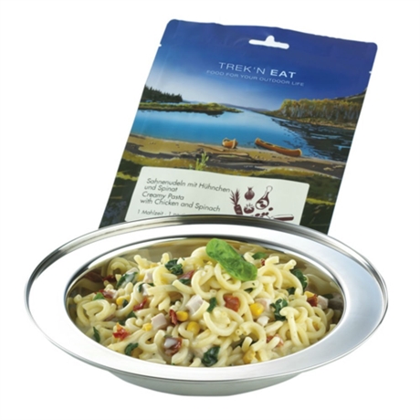 kremet pasta med kylling og spinat