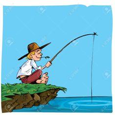 9504237-Cartoon-of-a-boy-fishing-He-is-o
